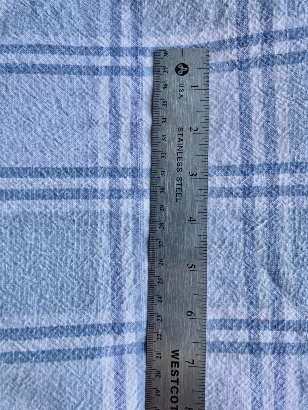 Tablecloth Blue White Plaid Cotton 79.5